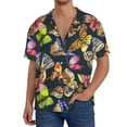 thumbnail image 1 of Fotbe Butterfly Wild Insect Camisa Estampada de Manga Corta para Hombre, Casual de Verano, Estilo Playero, Sin Arrugas-4X-Large, 1 of 5