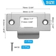 thumbnail image 2 of Uxcell Universal Latch Strike Plate with Screw for Door Grey, 2 of 6