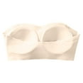 thumbnail image 4 of Bmisegm Women's Strapless Push Up Bra Front Closure Lace Supportive Plus Size Seamless Comfort Design Beige XXL, 4 of 9
