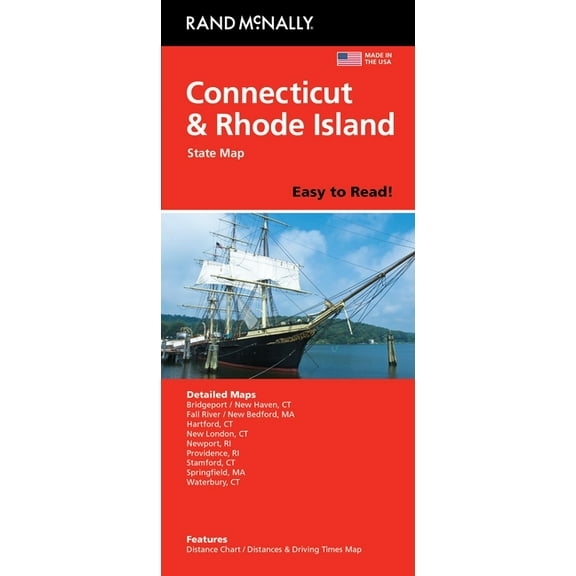 Rand McNally Easy to Read: Connecticut, Rhode Island State Map, (Paperback)