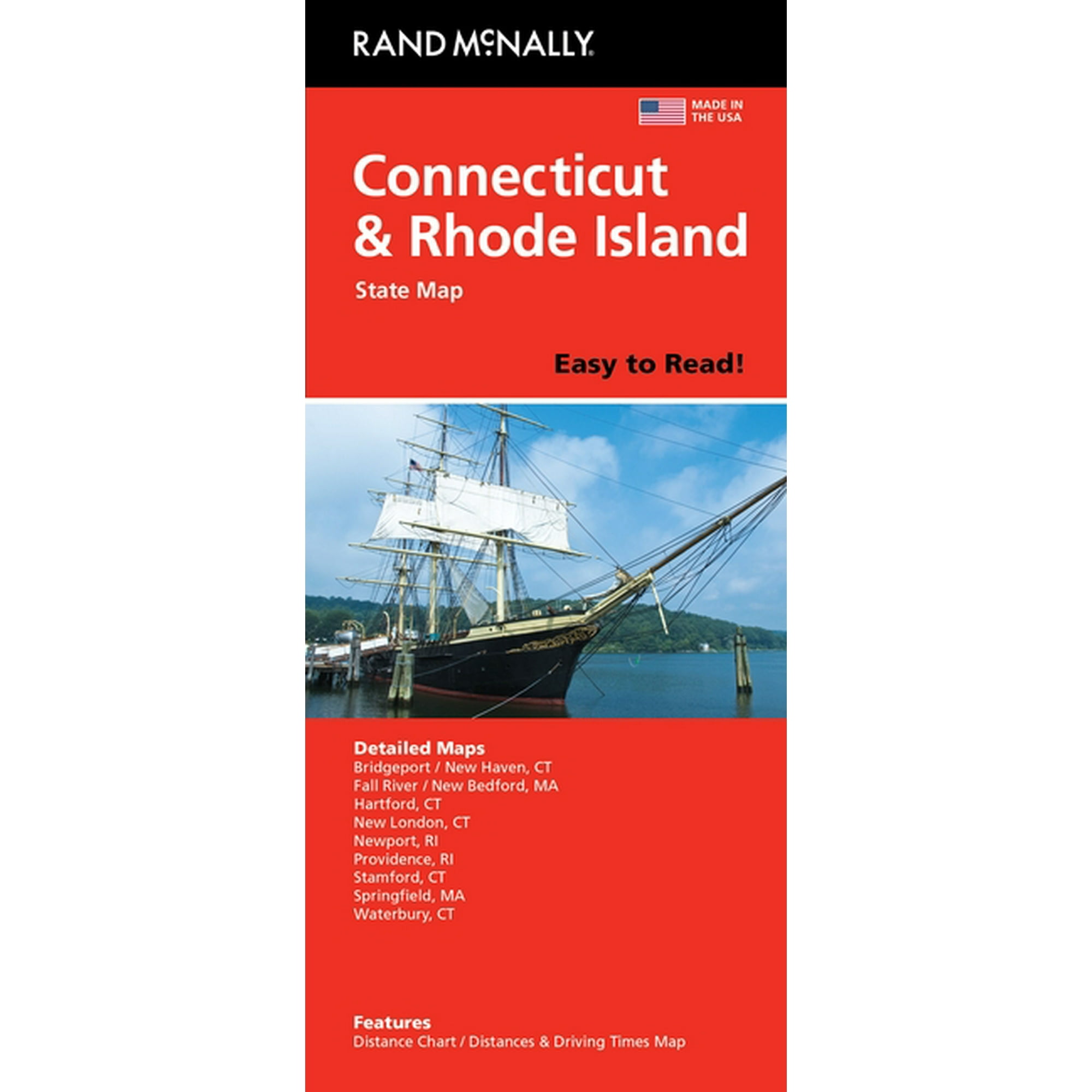 Rand McNally Easy to Read: Connecticut Rhode Island State Map (Paperback)