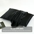 thumbnail image 3 of JML Pillowcases Queen Set of 2,Silky Soft Satin Pillow Cover,Wrinkle, Fade, Stain Resistant,20"x 30",Black, 3 of 5