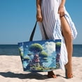 thumbnail image 6 of Balery Fantasy Treehouse Planet Scene Beach Travel Bag - Water-Resistant, Large Capacity Lightweight Tote with 7 Pockets for Women and Men - Perfect for Beach, Pool, Gym, and Travel, 6 of 7
