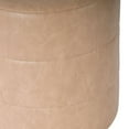 thumbnail image 6 of Upholstered Round Ottoman Sand Faux Leather, 6 of 8