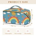 thumbnail image 4 of FORMRS Makeup Bag Travel Cosmetic Organizer for Women Fold Flat Zipper Pouch with Handle, Rainbow with Stars, 4 of 8
