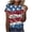 Silver, variant on Womens 4th of July T-Shirt Short Sleeve Patriotic Tee USA Stripe Star Summer Tops,L,Silver