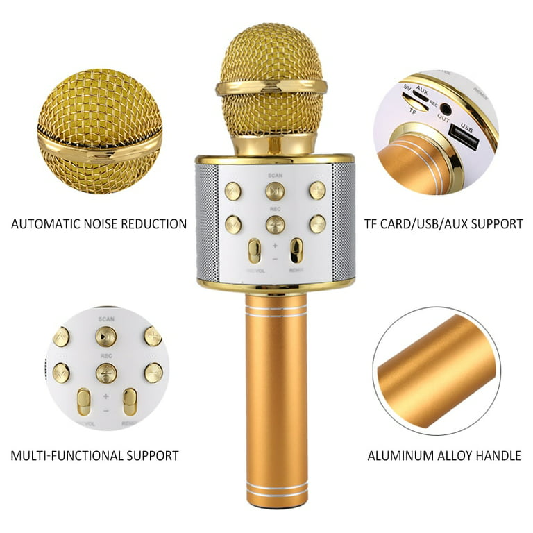 Pro Wireless Bluetooth Karaoke Mikrofon Lautsprecher Handheld Mic  USB-Player KTV