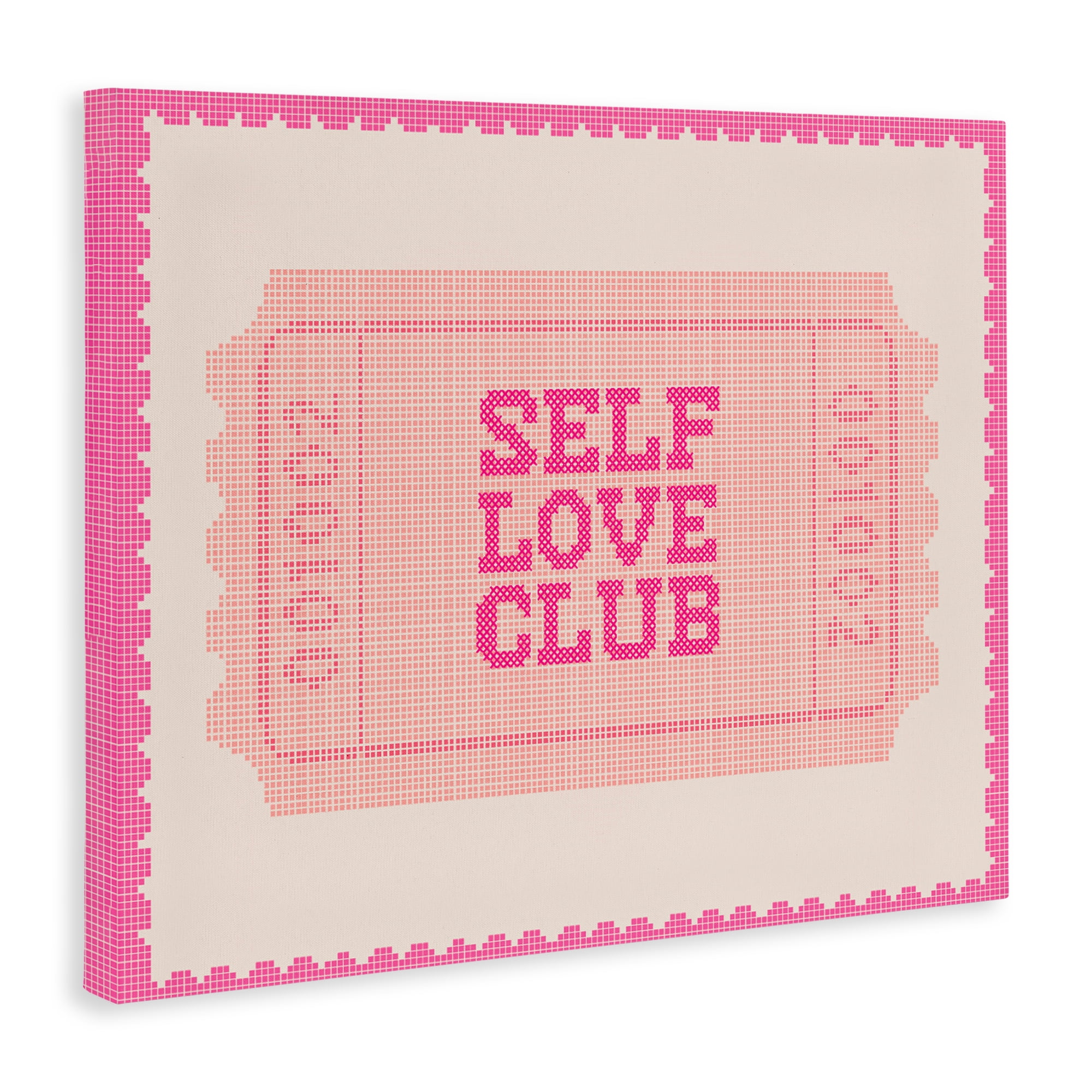 Stupell Industries Self Love Club Retro Ticket Canvas Wall Art, design by Lil' Rue
