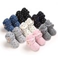 thumbnail image 6 of Baby Booties Newborn Boys Girls Fleece Boots Non Slip Grippers Stay On Slipper Socks Infant First Walker Winter Warm Crib Shoes, 6 of 7