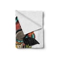 thumbnail image 2 of Goat Soft Flannel Fleece Blanket, Colorful Goat Skull Ornamented with Floral and Petal Motifs Chinese New Year Festival, Cozy Plush for Indoor and Outdoor Use, 50" x 60", Multicolor, by Ambesonne, 2 of 6