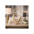 thumbnail image 6 of Abstract Ring Art Home Decor Sculpture Figurine - Modern Table Accent for Coffee Table and Room Display - Oval Ornament for Living Room, Bathroom, Office or Shelf Use - 20", Gold & Metallic, 6 of 13