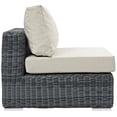 thumbnail image 2 of Modway Summon Wicker Rattan Outdoor Patio Sunbrella Armless Chair in Canvas Antique Beige, 2 of 5