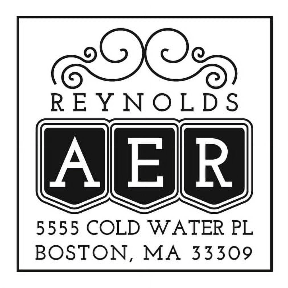 Personalized Square Self Inking Rubber Stamp - The Reynolds