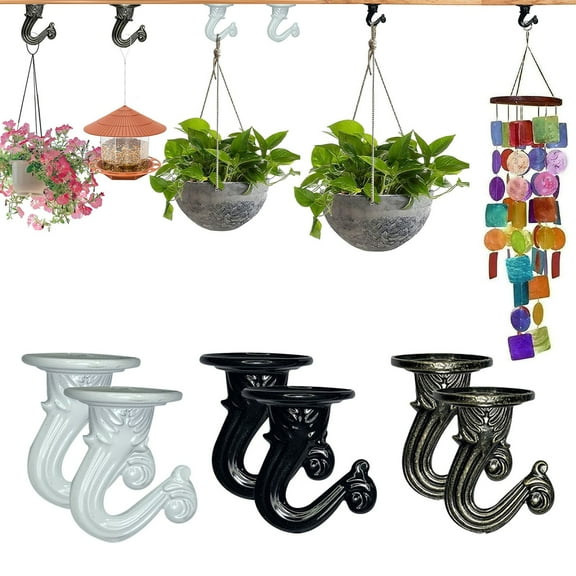 Heavy Duty Ceiling and Wall Hooks for Hanging Plants, Bird Feeders, Wind Chimes, and Flower Pots Indoors & Outdoors
