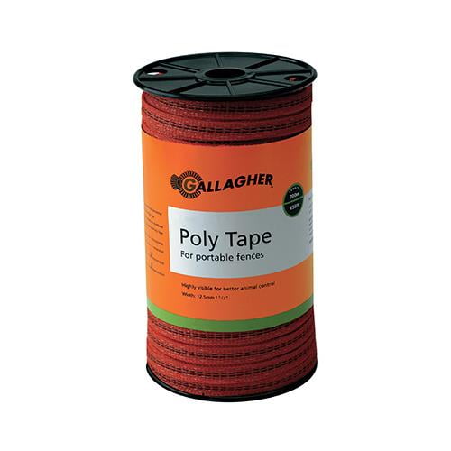GALLAGHER NORTH AMERICA Electric Fence Polytape, Orange, 1/16-In. x 656-Ft.