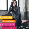 thumbnail image 2 of Labymos Veste de Sport à Fermeture Éclair Complète pour Femmes Manches Longues Raglan Trous de Pouce Léger Mince Course Sport Gym Vêtements Sport, 2 of 7