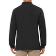 thumbnail image 3 of INSPIRE CHIC Men's Classic Solid Color Long Sleeves Basic Golf Polo T-Shirts M Black, 3 of 6
