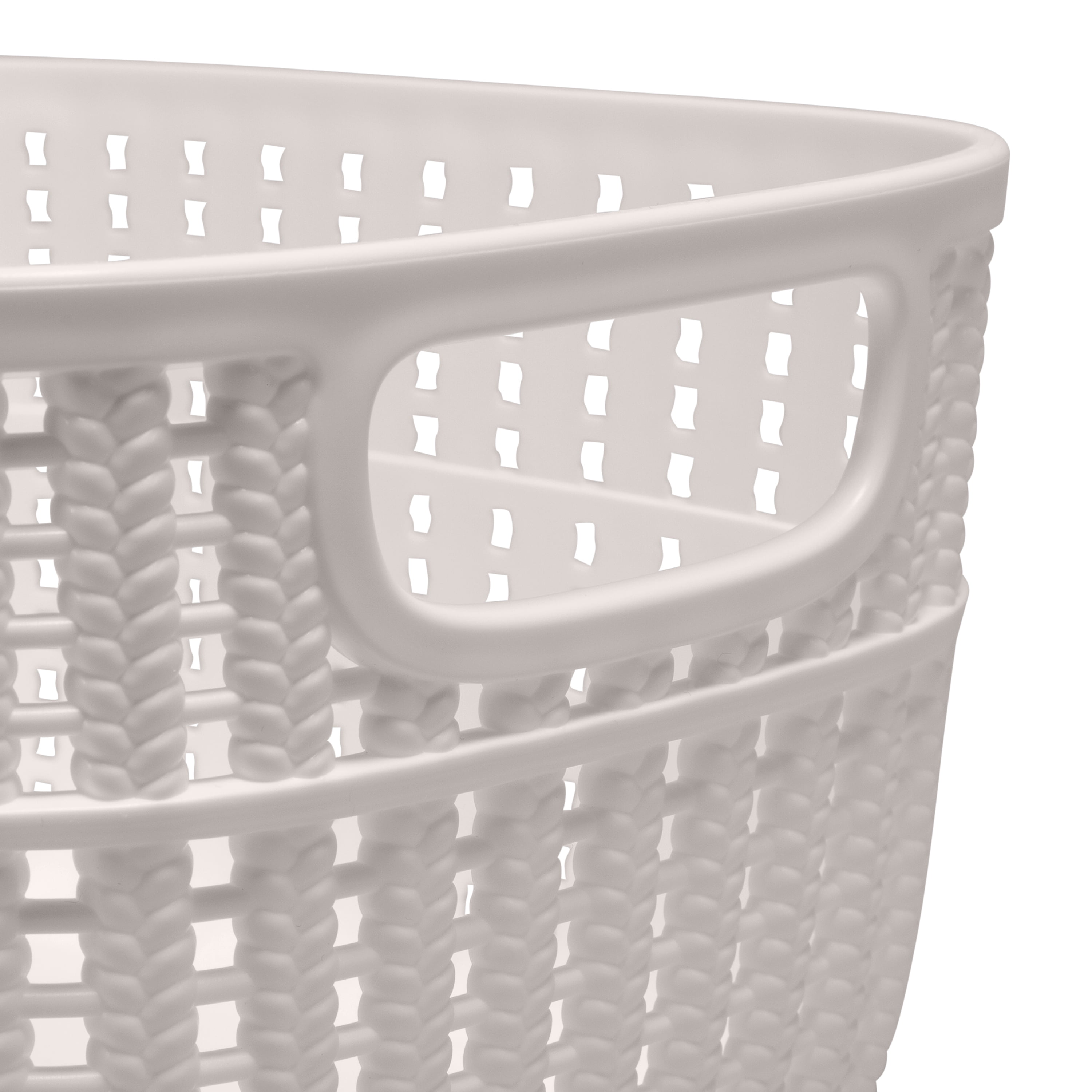 Simplify 4 Pack 2-Tone Plastic Decorative Small 9x7x5inch Storage Basket in Ivory