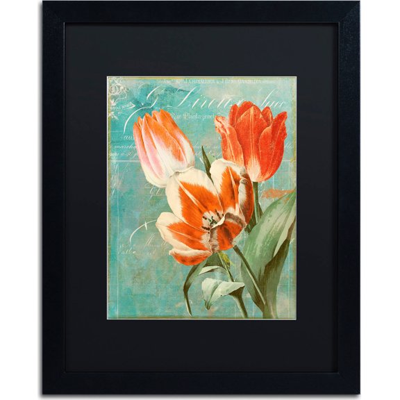 Trademark Fine Art "Tulips Ablaze II" Canvas Art by Color Bakery, Black Matte, Black Frame