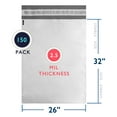 thumbnail image 4 of 26 x 32 Sacs Enveloppes d'Expédition Poly Étanches Auto-Scellants 2.5 Mil 150 Pack, 4 of 4