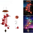 thumbnail image 3 of Luz de campana de viento solar LED, luz colgante de pájaro rojo, luz de mariposa, luz decorativa para exteriores, luz de ambiente festivo, luz de paisaje, 3 of 6