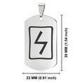 thumbnail image 2 of Stainless Steel Elder Futhark Sowulo Rune Dog Tag Pendant Necklace, 2 of 3