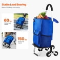 thumbnail image 3 of Stair Climber Trolley Dolly 36L Folding Shopping Cart Grocery Laundry Stair Climbing Handcart with 6 Wheels & Oxford Cloth Bag Foldable Portable Cart for Shopping Grocery Laundry Moving, 3 of 6