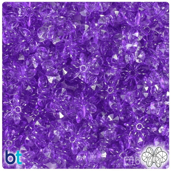 BeadTin Amethyst Transparent 12mm SunBurst Craft Beads (450pcs)