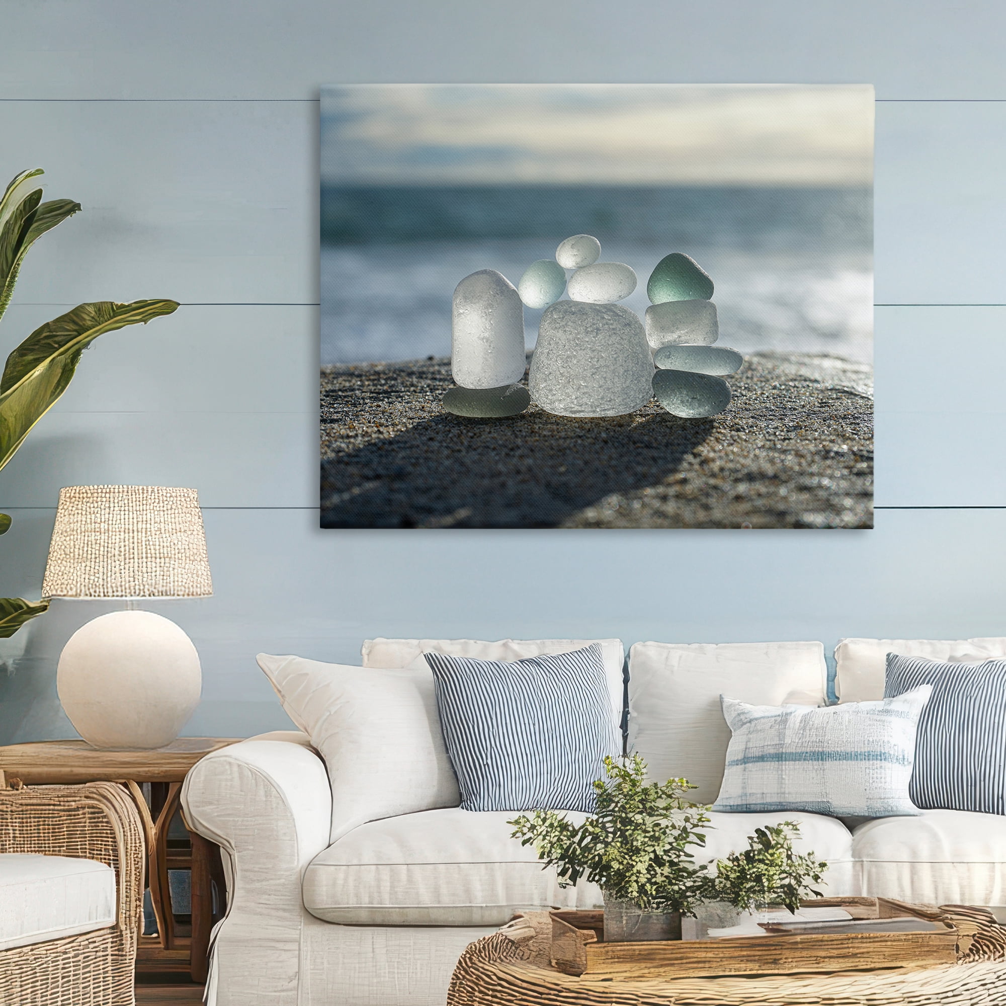 Stupell Industries Balancing Sea Glass Pebbles Canvas Wall Art, design by LMarie Allen