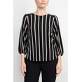 thumbnail image 2 of Adrianna Papell Women's 3/4 Sleeve Stretch Soft Blouse, Black XL, 2 of 8
