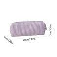 thumbnail image 3 of Cute Pencil Case, Desktop Stationery Finishing Large Capacity Striped Travel Storage Bag, Multifunctional Cosmetic Pouch Purple, 3 of 6