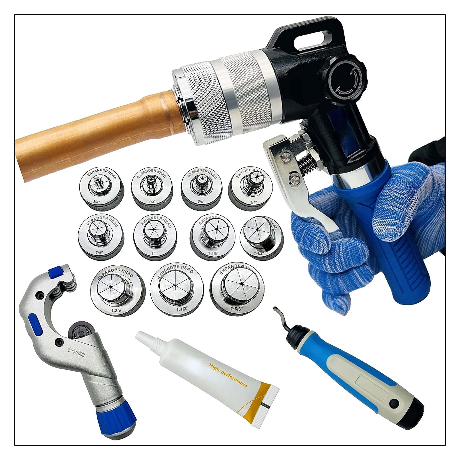 HVAC Ulic SWAGING Tool Kit For Copper Tubing Expanding Copper Tube Expander Tool 10-42mm Or 3/8" To 1-5/8" ,Comfortable Operation