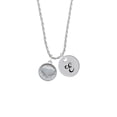 thumbnail image 2 of Delight Jewelry Silvertone Smooth Heart - Round Seal Silvertone Script Initial Disc - E - Charm Necklace, 20"+3", 2 of 4