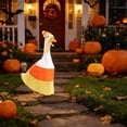 thumbnail image 6 of Candy Corn Porch Goose Sets,23 Inch Cute Striped Garden Goose Statue Clothes with Headpiece for Outdoor Patio Yard Lawn Holiday Decor,Fall Decorations, 6 of 6