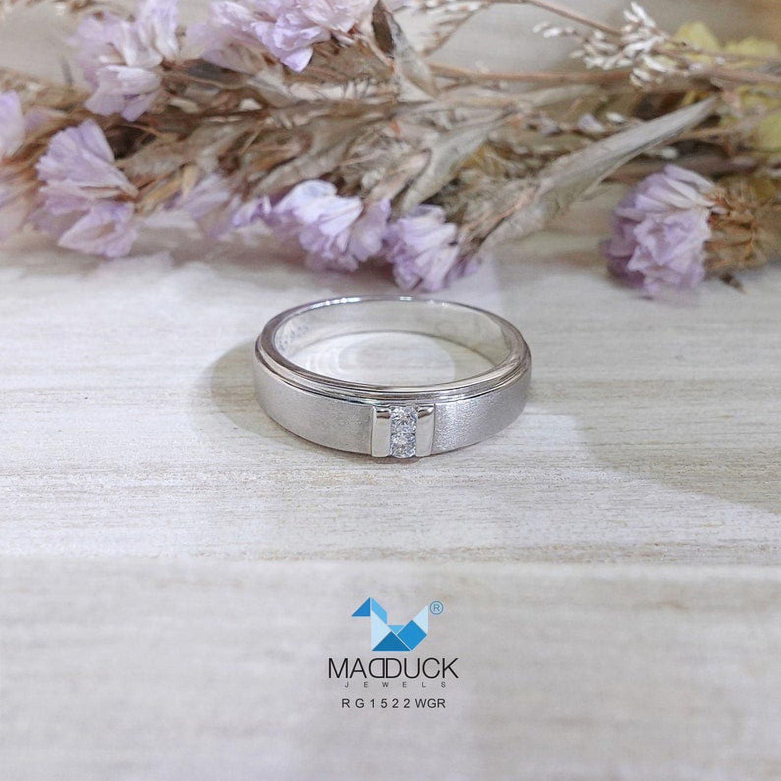 Cubic Zirconia Engagement Ring, Sterling Silver 925 Wedding Band, Promise Ring Anniversary Gift, Rhodium Plated Nickel-Free, RG1522WGR
