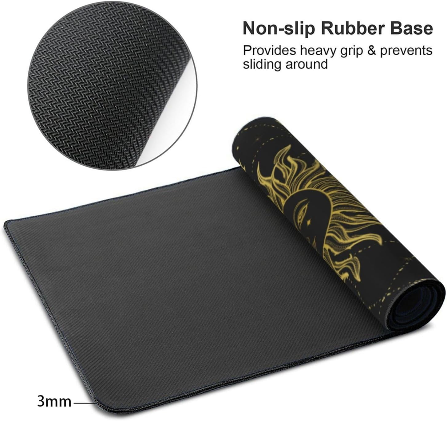 Gaming Mouse Pad Large Desk Mat,Desk Pad Extended Keyboard Pad,Anti-Slip Rubber Base Mouse Pad for Women Girls Work,Game,Office,Home 35.4"X15.7",Celestial Sun