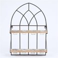 thumbnail image 1 of Luxen Home Cathedral Window Iron Wood Tealight Sconce, 1 of 1