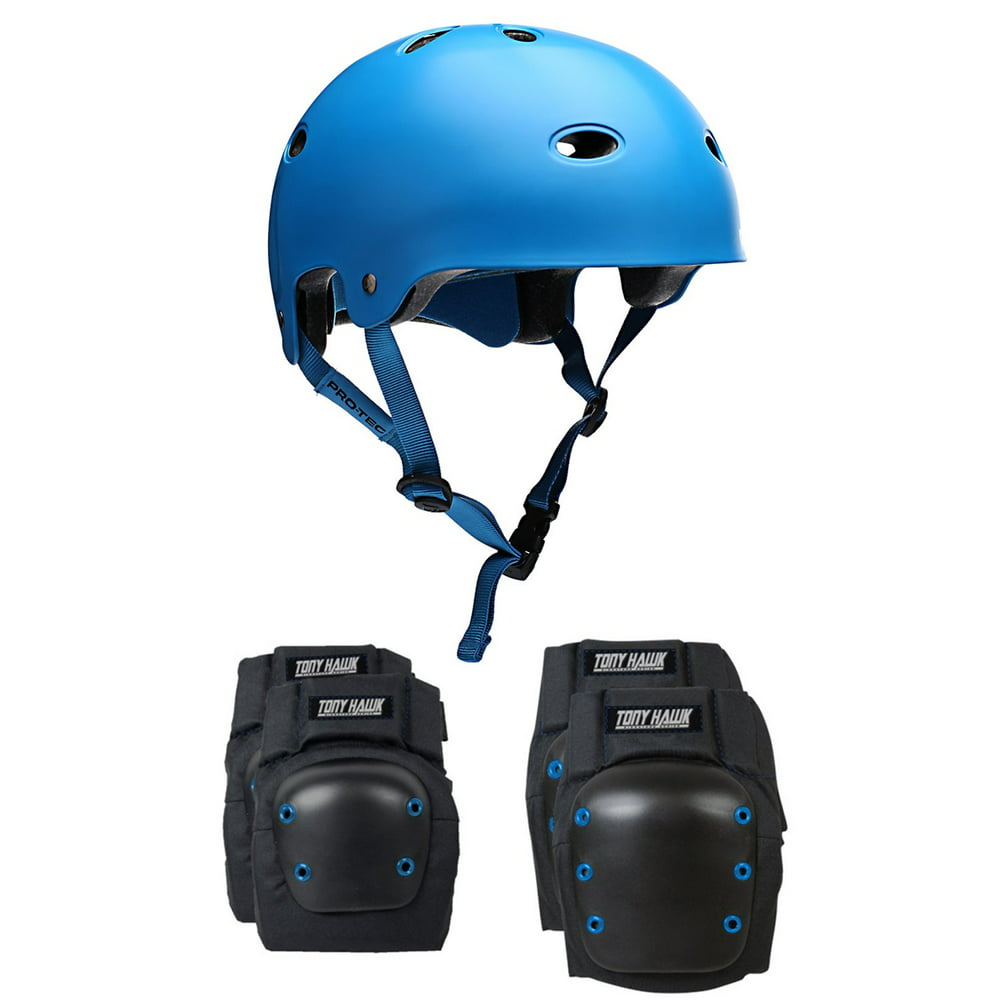 PRO TEC Skateboard Helmet CERTIFIED B2 Satin Blue Sz XS + TONY HAWK ...