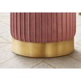 thumbnail image 2 of Monarch Specialties Ottoman, Pouf, Repose Pieds, Tabouret, 14" Rond, Velours, Base De Métal, Rose, Or, Contemporain, Moderne, 2 of 4