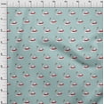 thumbnail image 3 of oneOone Cotton Flex Light Blue Fabric White Bird Dress Material Fabric Print Fabric By The Yard 40 Inch Wide, 3 of 4