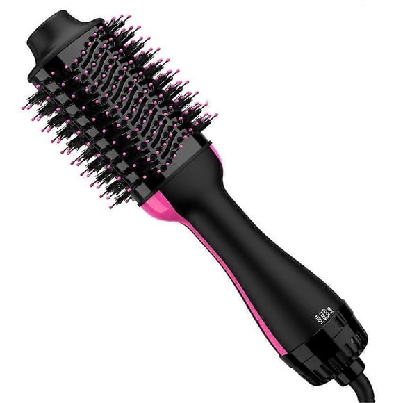Cepillo secador de pelo de aire caliente 4 en 1 con control iónico del encrespamiento para un cabello suave y con volumen.