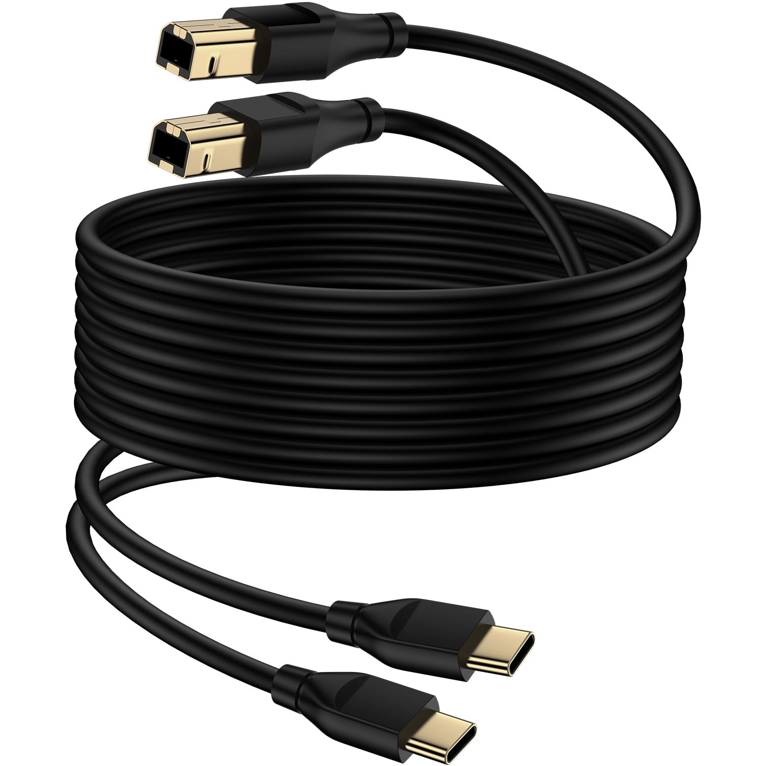 Type C Printer Cable 6FT,2Pack USB C to USB B Printer Cable to Computer 2.0 USB C to B male Connector High Speed Type C to USB B Cable 6FT USB C Printer Scanner Cable Cord for Canon,HP,Dell, Epson