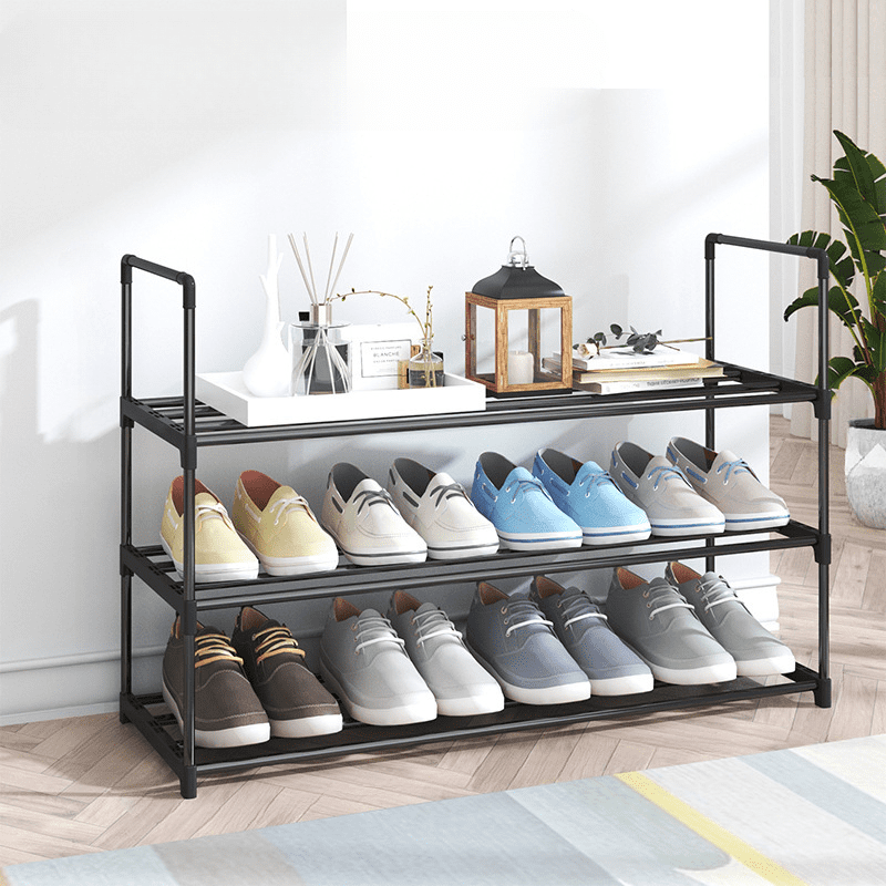 Shoe Rack, 3-layer Shoe Rack, Metal Shoe Rack, Easy To Assemble, Space-Saving for Your Organized Entryway, Black