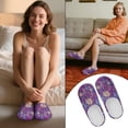 thumbnail image 6 of Uourmeti Psychedelic Bohemian Retro Cotton Slippers Non-Slip Rubber Sole Cozy Comfy Plush Fuzzy Warm House Bedroom Shoes For Women Men, 6 of 7