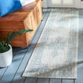 thumbnail image 4 of SAFAVIEH Courtyard Delbet Distressed Medallion Indoor/Outdoor Runner, 2'3" x 8', Grey/Aqua, 4 of 11