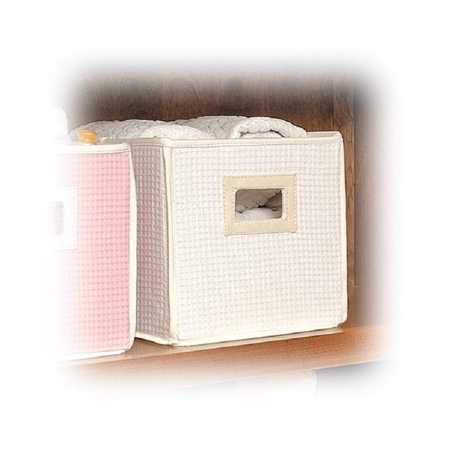 Folding Nursery Basket/Storage Cube-Fabric:Sage Gingham