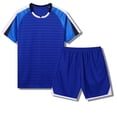 thumbnail image 2 of Odeerbi Conjunto de Entrenamiento de Fútbol Seco Rápido Para Chicos Y Niñas Malla Color Bloque Pantalones Cortos de Camiseta Conjuntos Atléticos Respirables Para 5-15 Años, 2 of 8