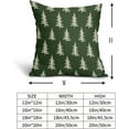 thumbnail image 5 of Christmas Pillow Covers 16x16 Set of 2 Dark Green Xmas Tree Rustic Style Winter Print Decorative Outdoor Pillowcases Farmhouse Vintage Holiday Decorations Throw Cushion Case Decor for Couch Sofa Bed, 5 of 6