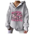 thumbnail image 1 of WEAIXIMIUNG Fall Sweatshirts for Women Women's Fall Winter Oversized Hooded Sweatshirt with Casual Rugby Print1, 1 of 4