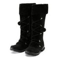 thumbnail image 2 of Women's Winter Boots Fuzzy Fleece Lined Knee High Snow Boots Warm Plush Lace Up Outdoor Ankle Boots Black 43, 2 of 6